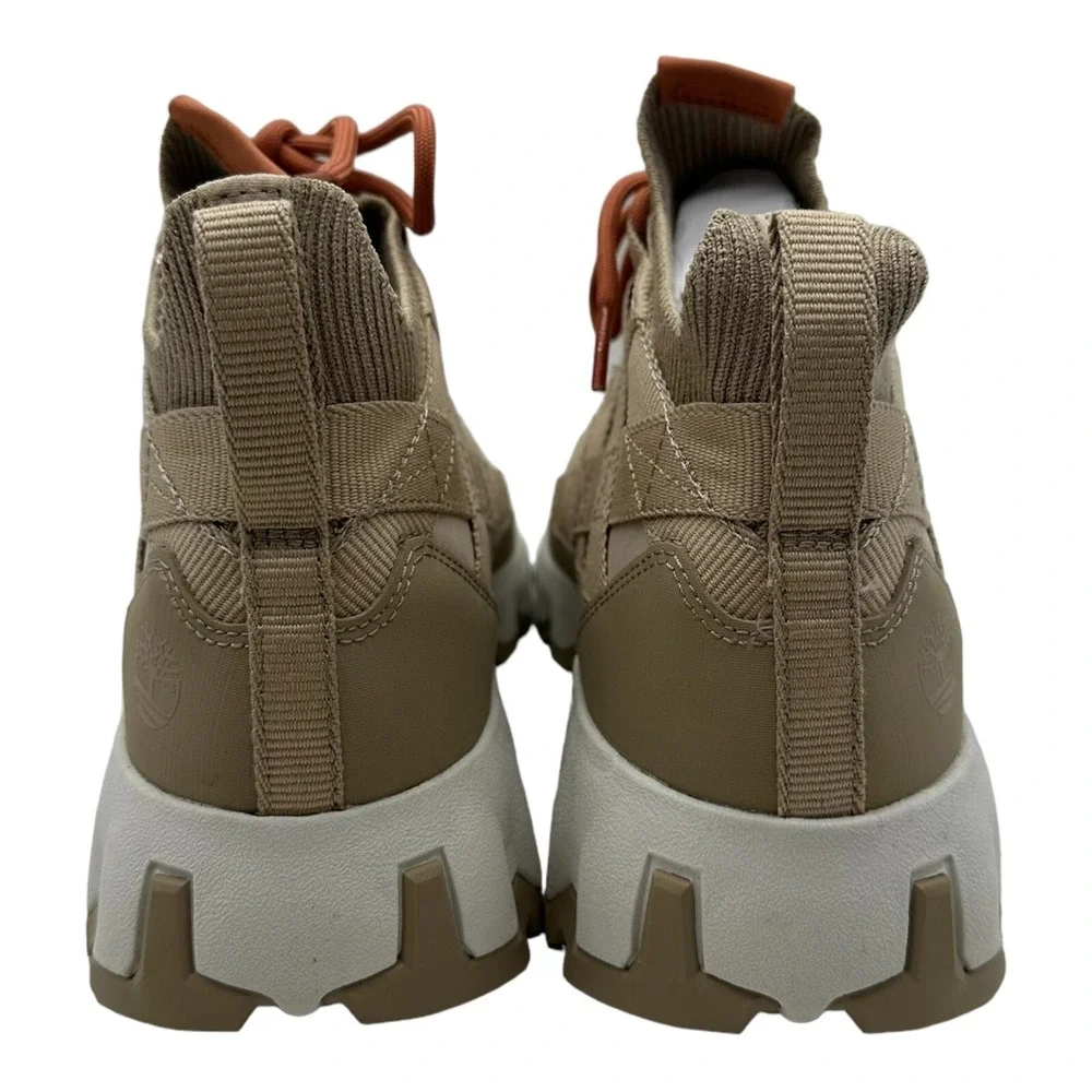 Men's Timberland TBL Edge EK+ Mid Hiking Boots Shoes White Beige Nubuck Size 8.5